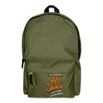 Es dauerte 40 Jahre, original RAHMENLOS® Design - Rucksack - Olivgrün - Vorne