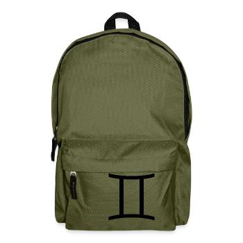 Sternzeichen Zwilling / Zwillinge - Rucksack - Olivgrün - Vorne