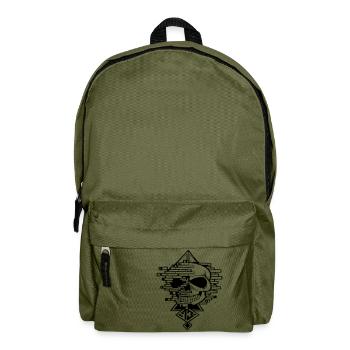 grafischer Kran - Rucksack - Olivgrün - Vorne