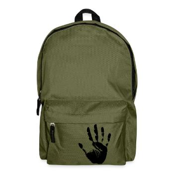 Hand Handabdruck Fingerabdruck Stencil - Rucksack - Olivgrün - Vorne