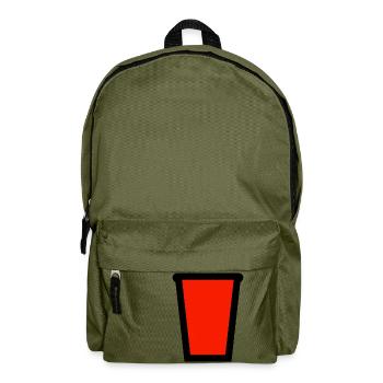 Roter Plastikbecher für alkoholische Getränke - Rucksack - Olivgrün - Vorne