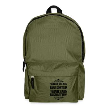 schlechte Laune - Rucksack - Olivgrün - Vorne
