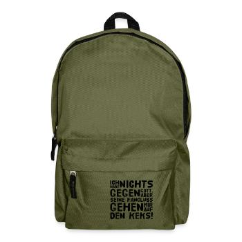 ich habe nichts gegen Gott - Rucksack - Olivgrün - Vorne
