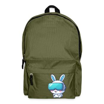 VR Gaming Bunny: Virtual Adventures - Backpack - olive green - Front