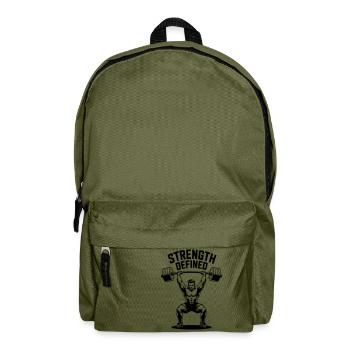 Strength defined - Fitness Motivation - Rucksack - Olivgrün - Vorne