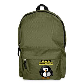 Platz da ich bin Student - Rucksack - Olivgrün - Vorne
