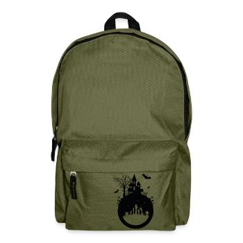 Haunted House - Halloween Design - Rucksack - Olivgrün - Vorne