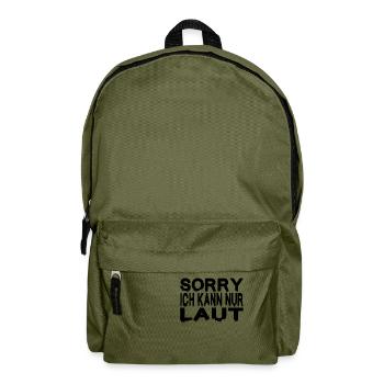 SORRY ICH KANN NUR LAUT - Rucksack - Olivgrün - Vorne