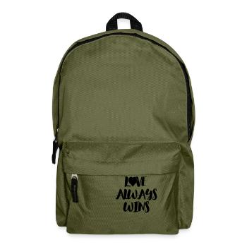 Love Always Wins - Rucksack - Olivgrün - Vorne