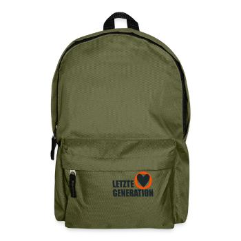Letzte Generation - Design 4 - Rucksack - Olivgrün - Vorne