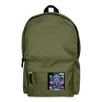 Digitaler Roboterkopf - Rucksack - Olivgrün - Vorne