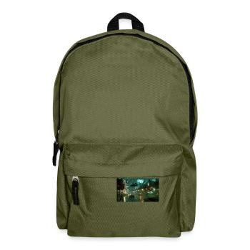 Cyberpunk Stadt - Rucksack - Olivgrün - Vorne