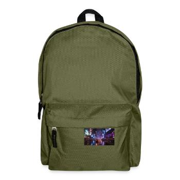 Cyberpunk Stadt2 - Rucksack - Olivgrün - Vorne