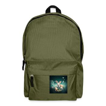 „Hase und Ei – Perfekte Kombi“ - Rucksack - Olivgrün - Vorne