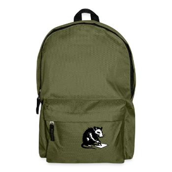 Ratte schreib StreetArt Stencil Banksy Style - Rucksack - Olivgrün - Vorne