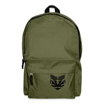 les yeux fixe en noir - Rucksack - Olivgrün - Vorne