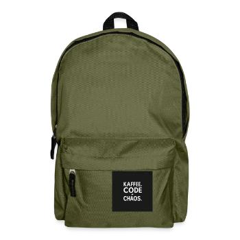 Kaffee, Code, Chaos - Rucksack - Olivgrün - Vorne