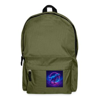 Neon Print Dino - Rucksack - Olivgrün - Vorne