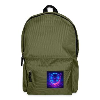 Neon Print Butterfly - Rucksack - Olivgrün - Vorne