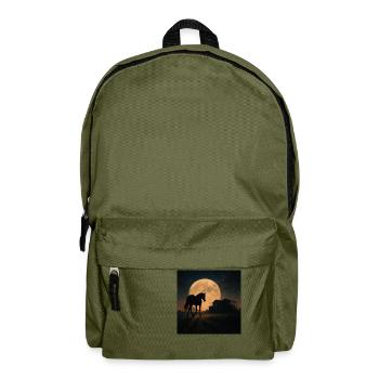 Pferd Nacht - Rucksack - Olivgrün - Vorne