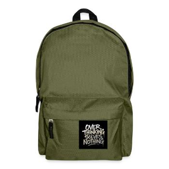 Overthinking solves nothing - Graffity Style - Rucksack - Olivgrün - Vorne