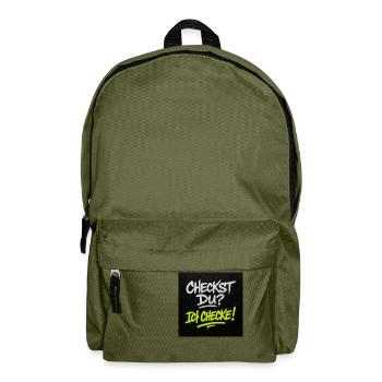 Checkst du? Ich checke! – Streetwear Graffiti - Rucksack - Olivgrün - Vorne