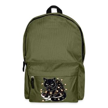 Grumpy Christmas Cat. Miau aber bitte ohne Lametta - Rucksack - Olivgrün - Vorne