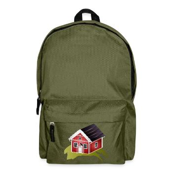 Small red Swedish house in Nordic style - Backpack - olive green - Front