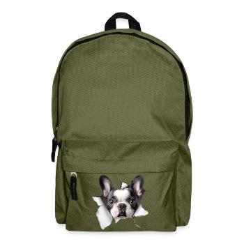 French Bulldog - Backpack - olive green - Front