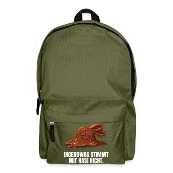 Irgendwas Stimmt Mit Hasi Nicht Böses Hasi - Rucksack - Olivgrün - Vorne