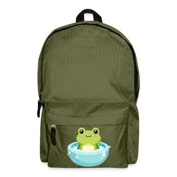Frog in a bubble bath - Backpack - olive green - Front