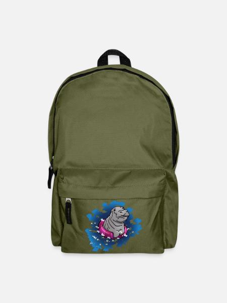 Hippo mit Schwimmring - Rucksack - Olivgrün