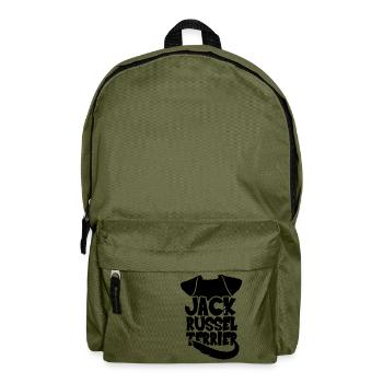 Jack Russel Terrier Silhouette - Schwarz - Rucksack - Olivgrün - Vorne