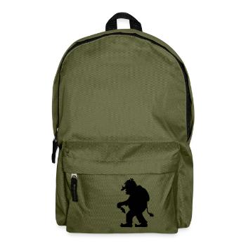 Norwegischer Troll | Trollfigur mit Tannenbaum - Rucksack - Olivgrün - Vorne