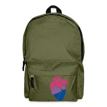 Bisexuelles Herz - Rucksack - Olivgrün - Vorne