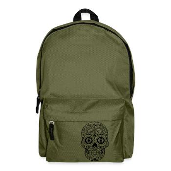 Gothic Ornaments Sugar Skull - black - Rucksack - Olivgrün - Vorne