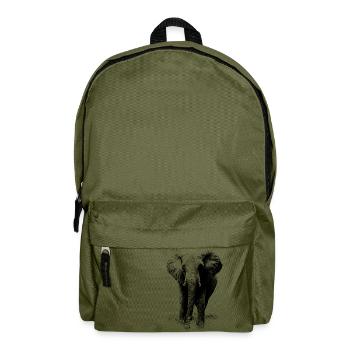 Afrikanischer Elefant - Rucksack - Olivgrün - Vorne