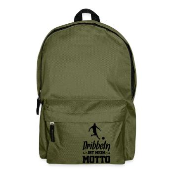 fussball dribbeln motto - Rucksack - Olivgrün - Vorne