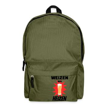 Weizen am Heizen Alkohol Weizenbier Bier - Rucksack - Olivgrün - Vorne
