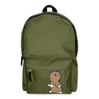 Le lapin lève les yeux en regardant les étoiles - Sac à dos - vert olive - Devant