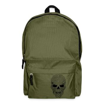 Totenkopf-Kranfeile Fantasie-Design 2304 k - Rucksack - Olivgrün - Vorne