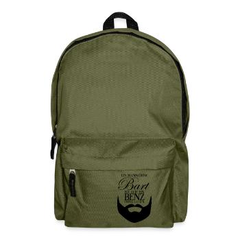 Bart, Beard - Spruch - Geschenk Idee Männer - Rucksack - Olivgrün - Vorne