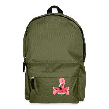 Flamingo Sommer Wassermelone Genuss - Rucksack - Olivgrün - Vorne