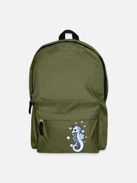 Seepferdchen mit Horn - Rucksack - Olivgrün