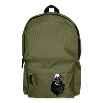 Tod Kopf kahl hipster Schädellogo Anarchie SLU - Rucksack - Olivgrün - Vorne