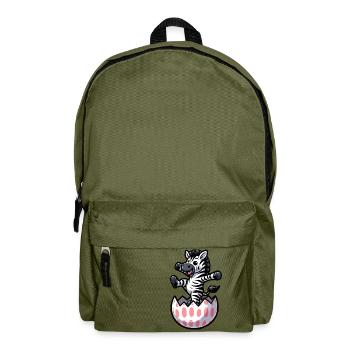 Ostern Zebra Comic Osterei - Rucksack - Olivgrün - Vorne