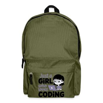 Nur ein Mädchen, das das Programmieren liebt - Rucksack - Olivgrün - Vorne