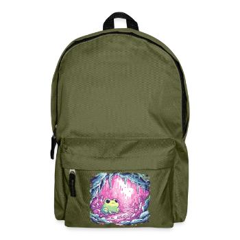 Frosch im pinken Kristallkessel - Rucksack - Olivgrün - Vorne