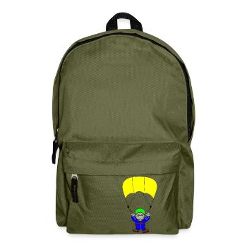 parachute fallschirmspringen parachuting skydiver - Rucksack - Olivgrün - Vorne
