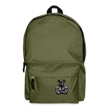Hund Muskeln - Rucksack - Olivgrün - Vorne